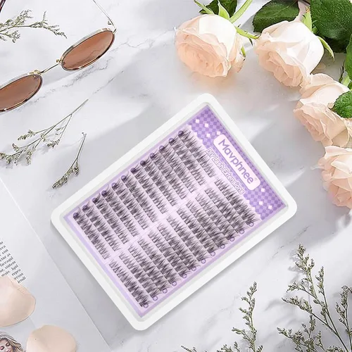 Vista 7 de Extensiones de pestañas en racimo naturales DIY, extensiones de pestañas en racimo con curva C, extensiones de pestañas en racimo para ojo de gato