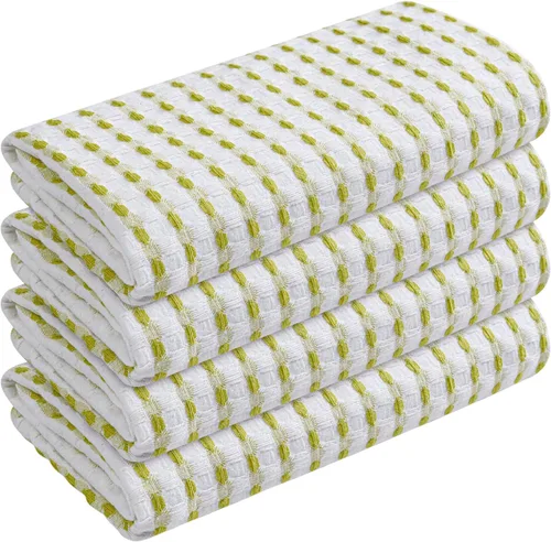 Vista 44 de TWINY threads Juego de toallas de cocina con diseño de diamante, 100% algodón, trapos grandes y trapos de lavado, absorbentes de secado rápido
