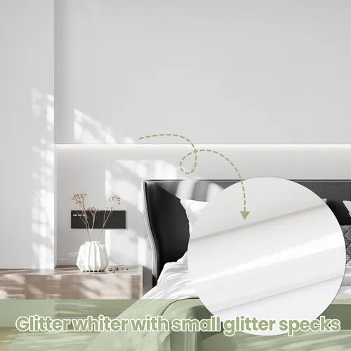 Vista 9 de Papel para empapelar blanco, papel de vinilo autoadhesivo, película decorativa para encimeras de cocina, armarios, muebles con brillo iridescente