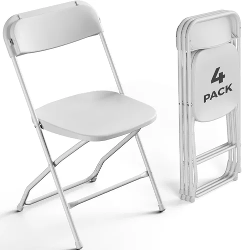 Vista 11 de Paquete de 2 sillas plegables de plástico negro, sillas plegables portátiles para exteriores con marco de acero, capacidad de 350 libras, sillas