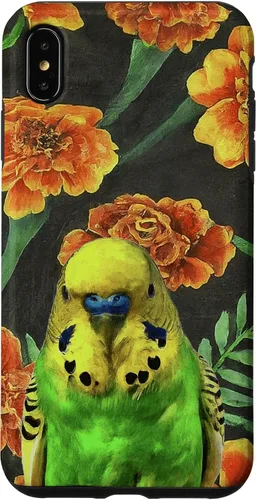 Vista 7 de Funda con patrón de flores vintage para iPhone 15 Budgie Orange Yellow Marigolds
