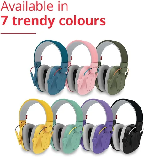 Vista 7 de Alpine Muffy Kids - Protección auditiva - Certificado CE y ANSI - Ajustable para edades de 3 a 16 años - Auriculares con cancelación de ruido