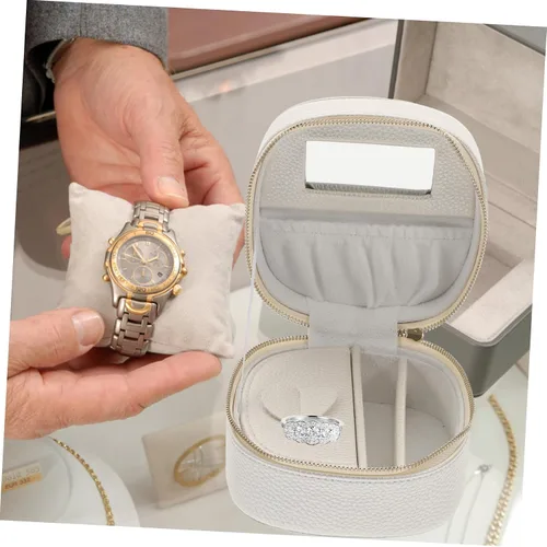 Vista 4 de Holibanna Caja de almacenamiento de joyería de 3 piezas de joyería de mujer pequeña caja de viaje niña joyería regalos personalizados para mujeres