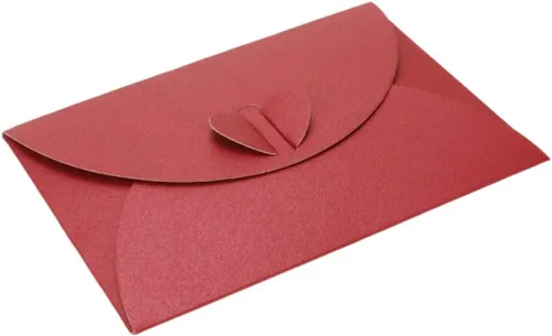 Vista 6 de Paquete de 24 sobres rojos con cierre de corazón para guardar objetos pequeños, sobre de papel, sobres para tarjetas de regalo de invitación