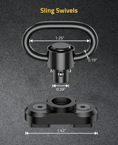 Vista 5 de CVLIFE Soporte Giratorio para Cabestrillo 1.25" Montura Tradicional de Cabestrillo para Cabestrillo de Dos Puntos 1.25 in Sling Swivels and Sling