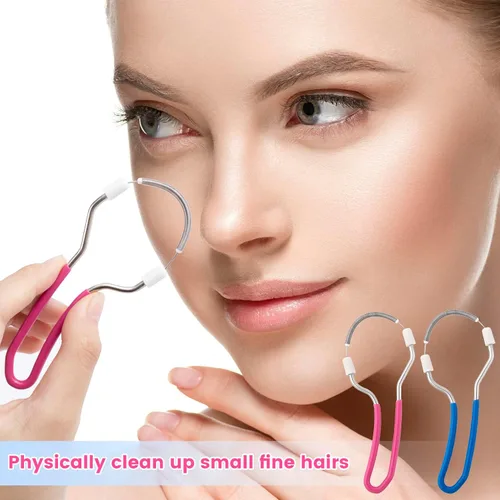 Vista 7 de 2 unidades de removedor de vello facial manual, depiladora portátil de resorte de acero inoxidable, removedor de vello facial suave para mujeres