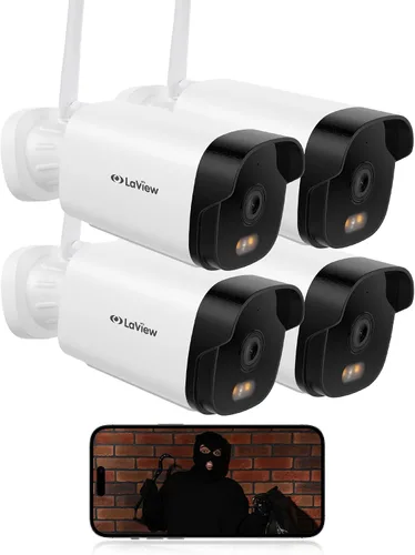 Vista 12 de LaView - Cámaras de seguridad para exteriores 3K 5MP HD, cámaras para seguridad del hogar con detección humana por IA, resistentes al agua IP65