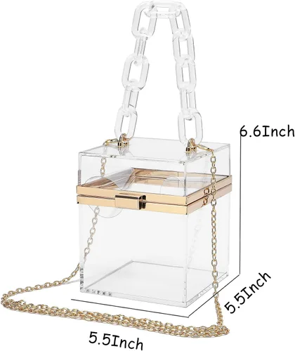 Vista 4 de Bolso de mano de acrílico transparente de lujo para mujer bolso de noche bolso de hombro bolso cruzado para fiesta baile de graduación