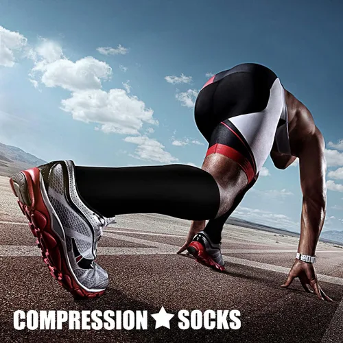 Vista 3 de CHARMKING Calcetines de compresión para mujeres y hombres (4 pares) de 15 a 20 mmHg es el mejor apoyo para atletismo, correr, ciclismo