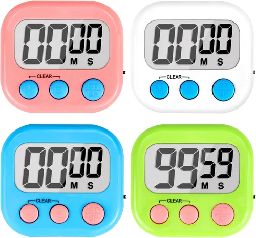 Vista 9 de Temporizador digital para niños, suministros para profesores, temporizador de aula para estudio, gestión de aprendizaje, cocina, ejercicio, paquete