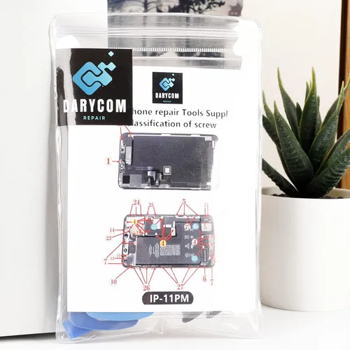 Vista 6 de DARYCOM - Juego completo de tornillos con herramientas para iPhone 11 Pro Max 2019 A2218 A2161 A2220 6.5 pulgadas, kit de herramientas de reparación