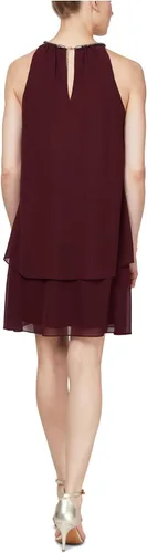 Vista 2 de S.L. Fashions Vestido halter de gasa sólida para mujer (pequeño y regular)