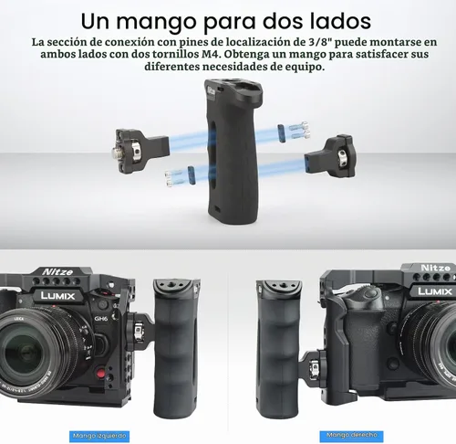 Vista 4 de Nitze Mango lateral ergonómico con pasadores de localización de 3/8
