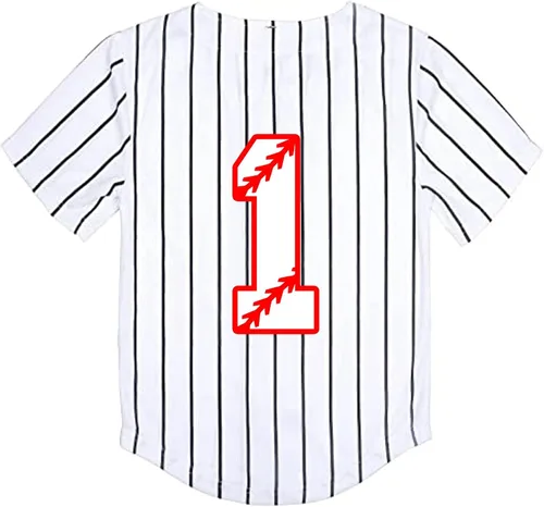 Vista 3 de BAICAIYU Camiseta de béisbol de primer cumpleaños para niños pequeños, casual, ajustada, con camisa de botones en V a la moda