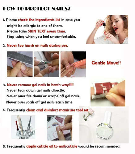 Vista 9 de AIMEILI Base y esmalte de uñas de gel para preparación de uñas, capa superior y base que no se limpia
