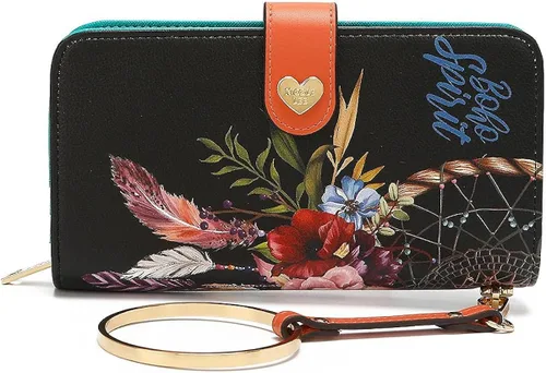 Vista 3 de Nicole Lee PRT6700 CARTERA CON CREMALLERA IMPRESO MODA V3NEGRO BOHEMIO, Varios