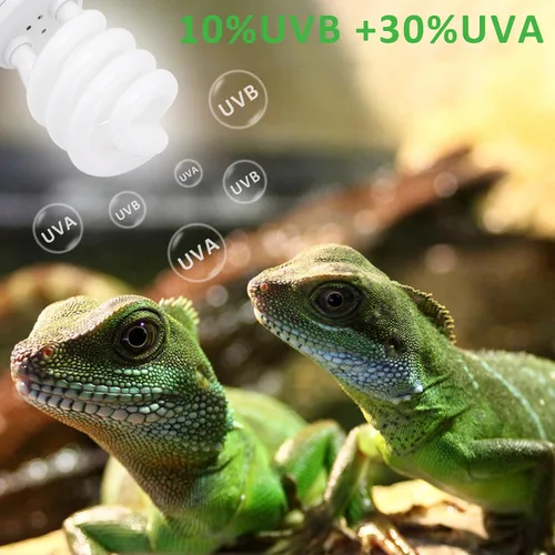 Vista 4 de Aiicioo UVB Reptile Light 10.0 23W Desert UVB Spiral Lámpara fluorescente compacta UVB Bombilla de reptil UVB Tropical y Subtropical Bombilla UVB