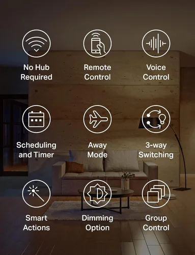Vista 2 de Kasa Smart Kit de interruptor regulador de 3 vías, interruptor de luz regulable compatible con Alexa, Google Assistant y SmartThings, requiere cable