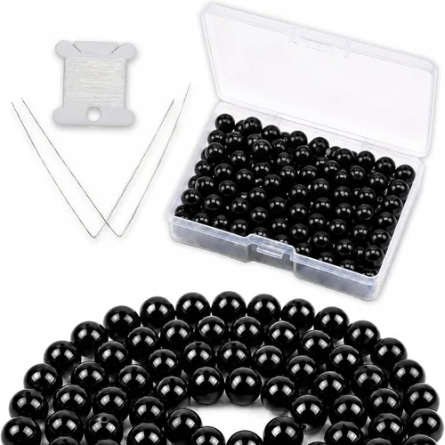Vista 21 de Cherry Tree Collection 100 cuentas redondas de 6 mm de turquesa africana para hacer joyas Incluye caja de almacenamiento, cordón elástico