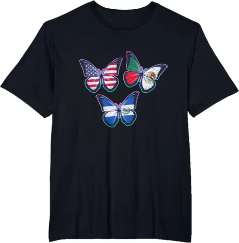 Vista 44 de Multiculti Heritage. Camiseta El Salvador México y Estados Unidos