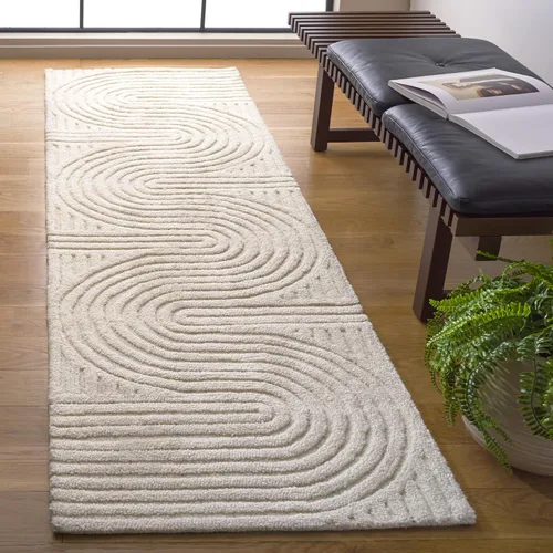 Vista 25 de SAFAVIEH South Hampton Collection - Alfombra decorativa, 2 x 3 pies, color beige, lana abstracta hecha a mano, ideal para zonas de alto tráfico