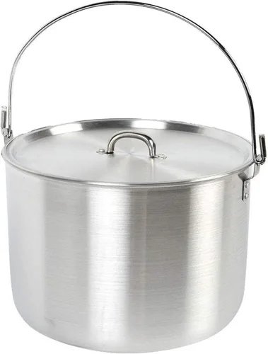 Vista 8 de AceCamp Juego de ollas de cocina ligeras de aluminio anidadas con tapa y mango plegable - 4L, 8L, 12L