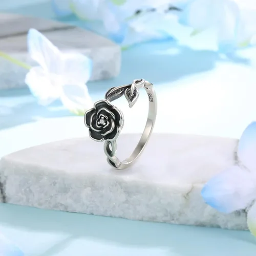 Vista 29 de Fidget Spinner Anxiety Rings for Women: Sterling Silver Lotus Moon Star Sunflower Ring Stress Relieving Calm Ring Jewelry Gifts for Daughter
