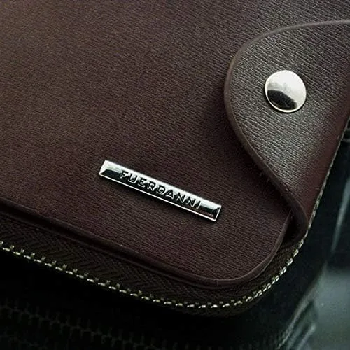 Vista 2 de Encantador bolso de cuero plegable para hombre con cremallera