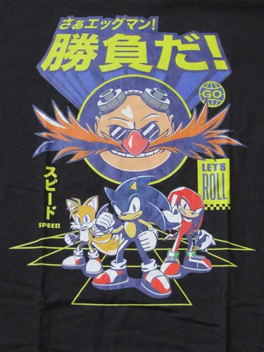 Vista 2 de Sonic The Hedgehog Group Art - Camiseta negra para hombre