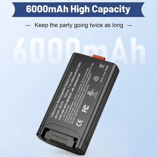 Vista 6 de Fancy Buying Batería recargable de 6000 mAh compatible con JBL PartyBox Club 120 y JBL Battery 200 Altavoz portátil Reemplazo perfecto para JBL