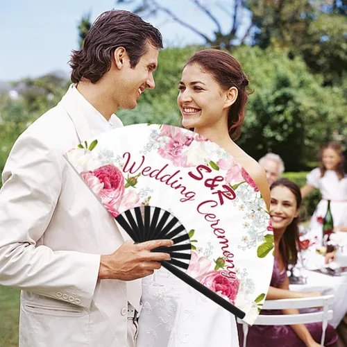 Vista 5 de Abanicos de Mano personalizados Abanicos de Mano personalizados con texto de imagen, Abanicos De Mano personalizados, regalo para boda, baile