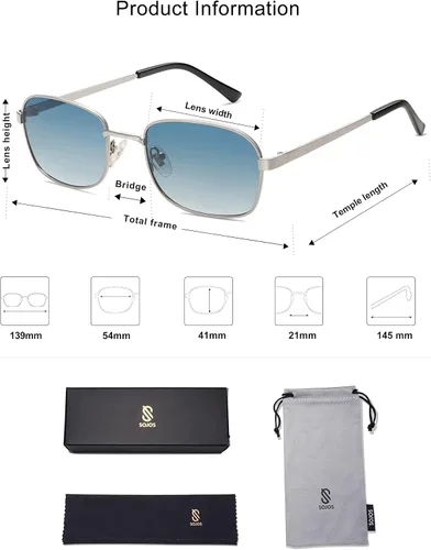 Vista 9 de SOJOS Retro Polarized Oval Sunglasses for Women Men Trendy Classic Shades UV400 Protection SJ1177