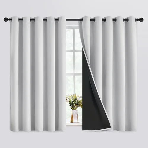 Vista 155 de SimpleHome - Cortinas opacas 100% para recámara, cortinas de ventana con ojales beige, con aislamiento térmico, cortinas de oscurecimiento