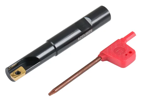 Vista 27 de Accusize Industrial Tools Molino de extremo indexable de hombro cuadrado de 90 grados de 1/2 '' con insertos de carburo Apkt11T3, 0056-0913