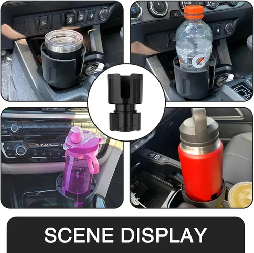 Vista 5 de QODOLSI Pack-1 Soporte de tazas para conversión de coche, soporte para bebidas de 4.13" desde bocas pequeñas hasta grandes, base ajustable