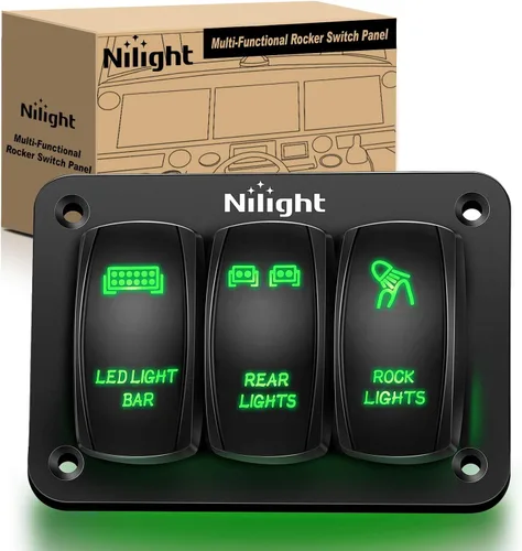Vista 15 de Nilight 90104B - Barra de luz LED trasera láser de aluminio de 2 velocidades con interruptor basculante a palanca precableado de encendido y apagado