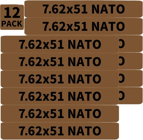 Vista 12 de Paquete de 12 bandas de marcado Miaozhun 7.62 × 51 OTAN Magazine 7.62 bandas de identificación de calibre de munición de revista OTAN (Gren-Blanco)