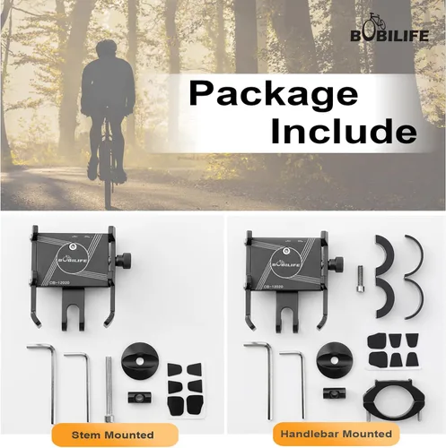 Vista 7 de Soporte de aluminio para teléfono de bicicleta, soporte ajustable de 360° para teléfono celular, soporte universal para iPhone, Samsung Galaxy