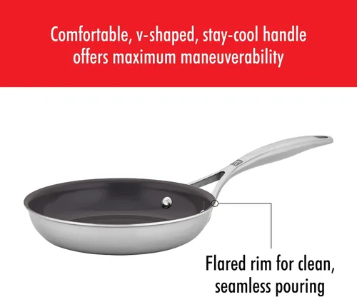 Vista 7 de ZWILLING Energy Plus - Sartén antiadherente de cerámica de acero inoxidable de 8 pulgadas