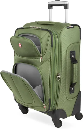 Vista 222 de SwissGear - Equipaje suave expandible Sion con ruedas, Negro