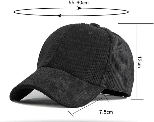 Vista 3 de Gorra de béisbol de pana personalizada bordada con texto personalizado para papá de algodón para hombres y mujeres sombrero