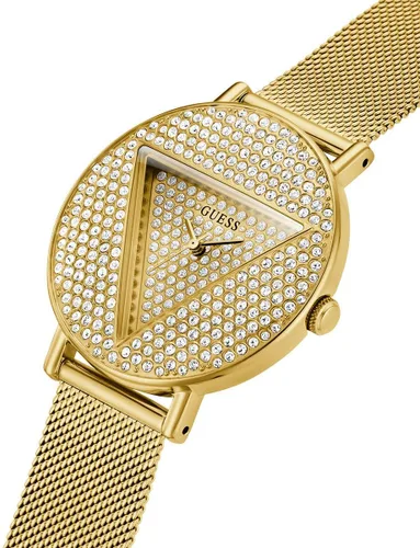 Vista 5 de GUESS Reloj analógico con logotipo plateado