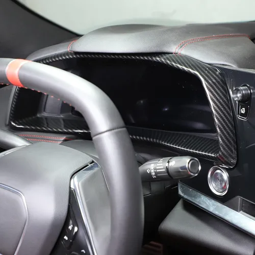 Vista 4 de Daeiclru Marco de cubierta de ABS para panel de salpicadero de automóvil compatible con Chevrolet Corvette C8 2020-2023, accesorios de ajuste