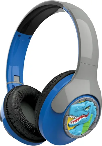 Vista 2 de EKIDS - Auriculares Bluetooth de dinosaurio para niños, auriculares inalámbricos para la escuela, H