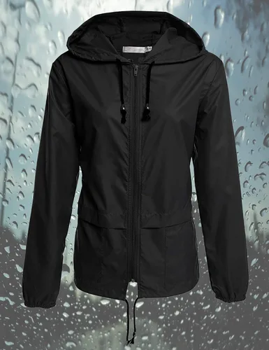 Vista 3 de Avoogue - Chaquetas de lluvia para mujer diseño ligero con capucha para exteriores impermeables cortavientos
