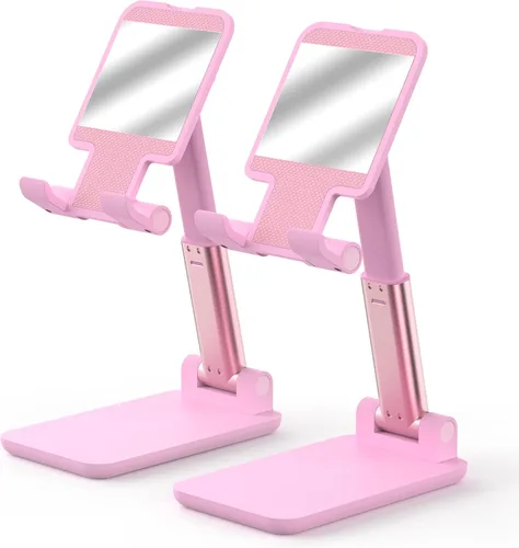 Vista 9 de Soporte para Teléfono Celular, Ángulo y Altura Ajustables Soporte para Teléfono Celular para Escritorio, Plegable y Portátil, Almohadilla