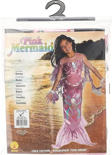 Vista 4 de Disfraz de sirena rosa para niños