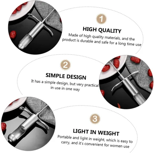 Vista 4 de DECHOUS 2 piezas Corer Veggie Drill Lovely Kitchen Tool Red Date Pitter Jujube Pit Press Core Remover Olive Pitter Piña Calabaza Gadget de cocina
