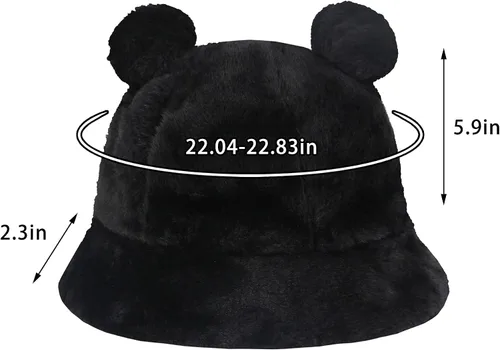 Vista 3 de Haoohu Gorra de algodón para adultos, diseño de rana, sombrero de sol para fiesta de disfraces Oreja de oso negro
