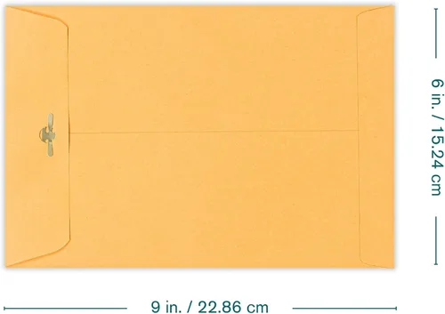 Vista 2 de Sobres de cierre – Sobres de catálogo de papel kraft marrón de 6 x 9 pulgadas – Paquete de 30 – con cierre de cierre y sello engomado – Sobres